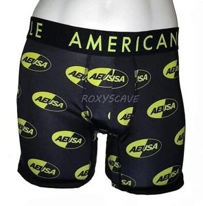 NWT AMERICAN EAGLE OUTFITTERS MENS 6" AEO STAMP FLEX BLACK AEO LOGO BOXER BRIEFS - Picture 1 of 1