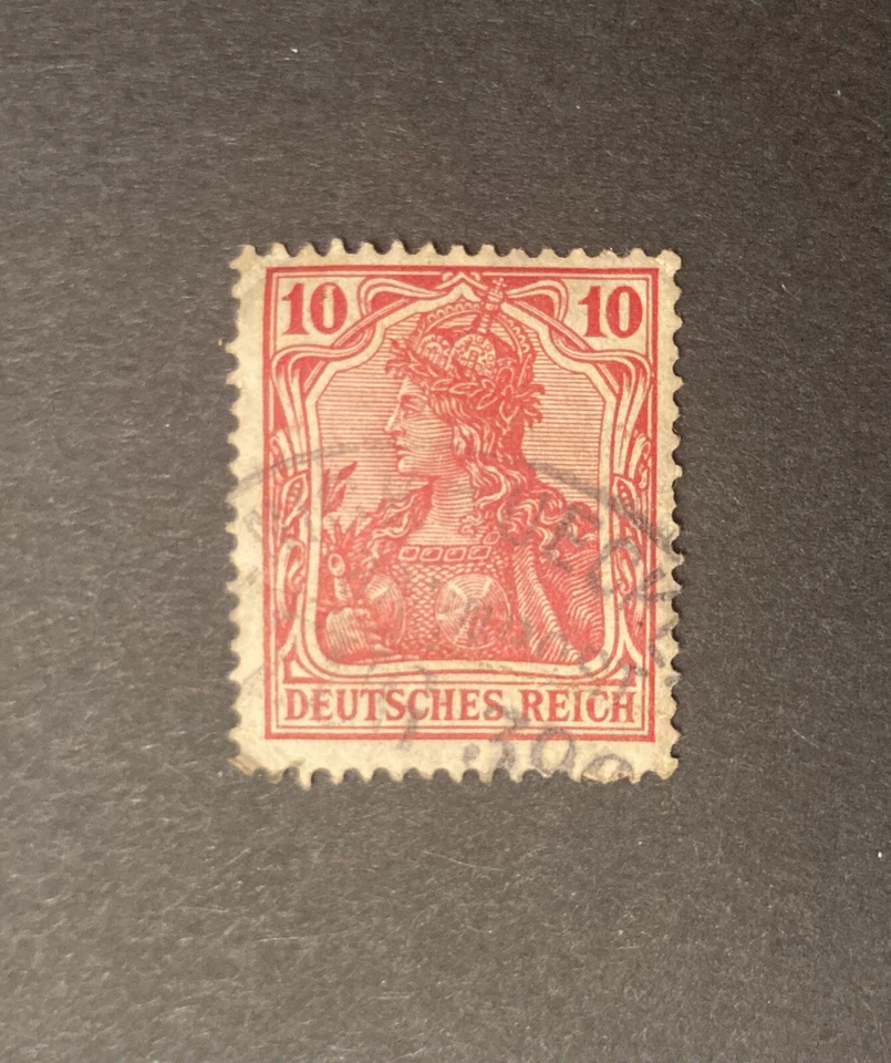 Rare 1921 Germany Stamp 10 Pf Deutsches Reich Red White Stamp Used Hinged - Image 1 of 1