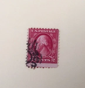2 centavos Perf. Estampilla Freak Washington Cambiada Roja Bonita Cancelación - Imagen 1 de 1
