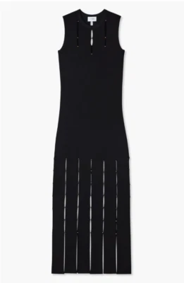 NUEVO Vestido St. John Embellecido Elastizado Tejido en Negro Talla XS #D8023 Foto 1 de 4