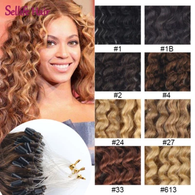  Ombre Body Wavy&curly Loop Micro Rings Beads 100% Remy Human Hair Extensions - Image 1 of 2