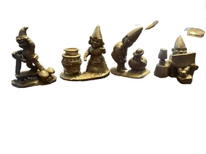 E Vincent Gallo Pewter Gnomes 1988 Four Figurines - Bild 1 von 3