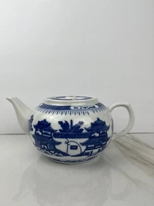 Tetera plana china azul y blanca Jingdezhen tetera de porcelana con una T plana - Imagen 1 de 10
