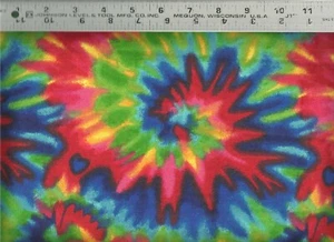 AE Nathan ~ Bright Rainbow Tie Dye Sun Bursts ~ 100% Cotton Flannel Fabric BTY - Picture 1 of 1