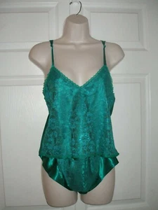 Victoria's Secret Women's Vintage Teal Green Medium Sleepwear Set Top & Panties - Picture 1 of 12
