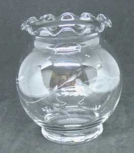 Jarrón/cuenco vintage con borde con volantes cortado a mano Princess House Heritage 5,25" de alto NUEVO - Imagen 1 de 5