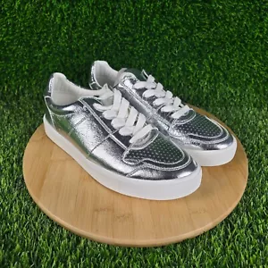 Sam Edelman Womens Edie Silver Metal Sneaker Size 9.5 NIB - Picture 1 of 6