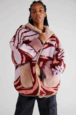 Free People Winter Chill Jacket Coat $268 S M Reversible Oversized Fleece NWT - Image 1 of 4