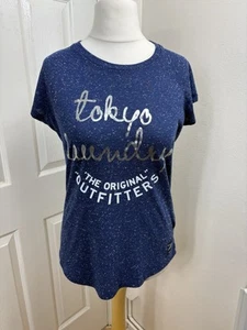 Tokyo Laundry Navy Blue Speckled Logo T-Shirt – Size UK 14 - Picture 1 of 10