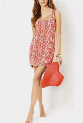 Lilly Pulitzer Larsa Encubrimiento Flamenco Pluma Puerto Nuevo con Etiquetas Talla L Foto 1 de 4