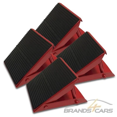 ANHÄNGER HALTER UNTERLEGKEILE UNTERLEGKEIL BREMSKEILE HEMMSCHUHE BREMSKEIL 4 STK - Bild 1 von 4