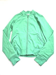 Lululemon Om Me Home Yoga Jacket Sz 6 Very Green EUC Back Mesh Venting/Pockets - Picture 1 of 12