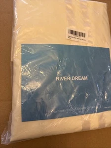 RIVER DREAM FABRIC SHOWER CURTAIN WITH SNAP ON LINER IVORY NWT 54"W x80"L - Picture 1 of 5