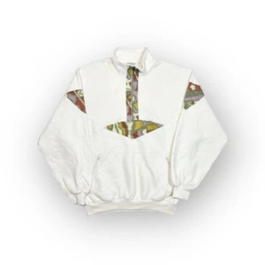 2001 Sport Generation Cream Patchwork Design 1/4 Zip Fleece Size Large - Picture 1 of 7
