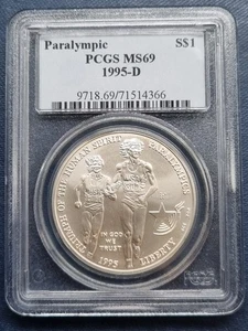 1995 D One Dollar Silver Commemorative PARALYMPICS - PCGS MS69 - #92451 - Picture 1 of 2