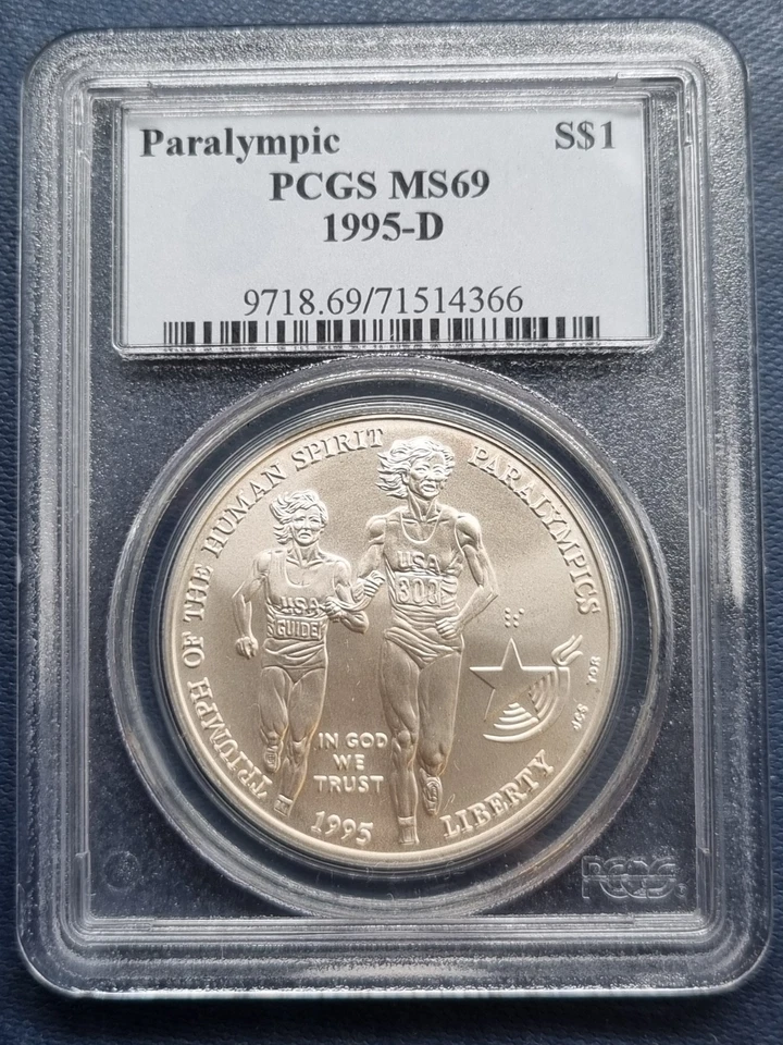 1995 D One Dollar Silver Commemorative PARALYMPICS - PCGS MS69 - #92451 - Image 1 of 2