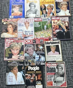 RARE 1996-97 PRINCESS DIANA LOT 14 MAGAZINES  OK! STAR HELLO! GLOBE PEOPLE - Picture 1 of 14