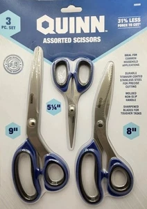 Tijeras Quinn surtidas de 3 piezas: 5-1/4", 8" y 9" con recubrimiento de titanio duradero - #58500 - Imagen 1 de 5