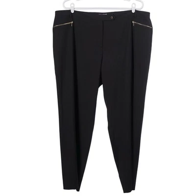 NWT CALVIN KLEIN Women Pants 22W Black Modern Suiting Pockets Career Trousers - Image 1 of 4