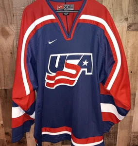 Camiseta deportiva de hockey olímpica de invierno vintage del equipo Nike de Estados Unidos 2002 para hombre talla 2XL nueva - Imagen 1 de 9