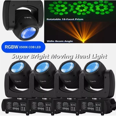 4X 200W RGBW Moving Head Scheinwerfer LED 18 Prisma 8 Gobo Beam Bühnenlicht DMX - Bild 1 von 4