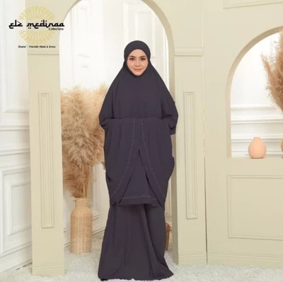 TELEKUNG 𝐂𝐎𝐓𝐓𝐎𝐍 SUMAYYAH| High Qualiti Prayer Hijab| Black| FREE gift - Image 1 of 4