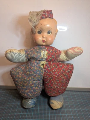 MUÑECA CARA PINTADA CELULOIDE 17" de colección hecha a mano muñeca con personal novedad  Foto 1 de 4