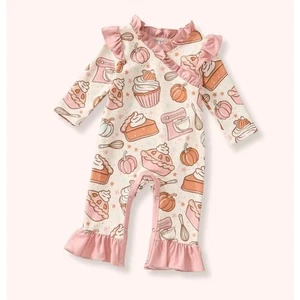 Pete + Lucy Infant Fall Thanksgiving "Baking Bliss" Romper - Size 6-9M - Picture 1 of 5