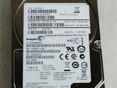 Seagate NetApp ST1200MM0007 1.2 TB SAS 2 2.5 in Enterprise Drive - Image 1 of 4