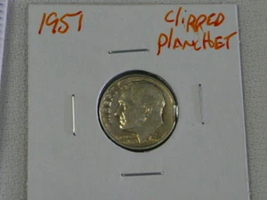 1951 CLIPPED SILVER ROOSEVELT DIME-ERROR COIN- NICE - Picture 1 of 5