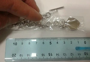 1 Pulsera Puntos E Corazón Plata 925 Corazón Grande Plata Pulsera - Imagen 1 de 1
