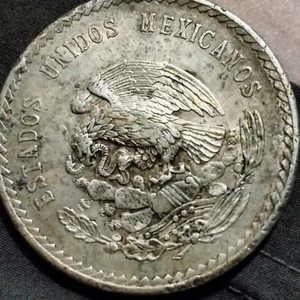 1948 CINCO MEXICAN PESOS 30 GRAMOS LEY 0.900 - Picture 1 of 2