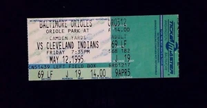 Jim Thome Career Home Run #32 MLB Baseball Ticket Stub Orioles Indians 5/12/1995 - Picture 1 of 2