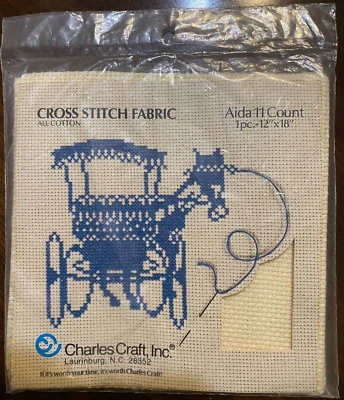 Charles Craft 11 Count Ivory Aida Cross Stitch Fabric 12" x 18" Unopened - Image 1 of 2