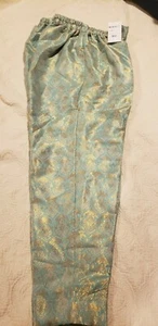 Pakistani/Indian Women's Blue Jamawar Cigarette Pants with Lining Size L - Picture 1 of 6