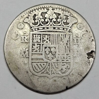 1760 Spanish Silver 2 Reales Pistareen Genuine Circulated Silver Colonial *J62 - Image 1 of 2