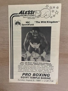 Vintage Alessi Promotions Pro Boxing August 5, 1984 Program B1492 - Picture 1 of 2
