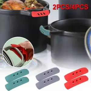Silicone Pot Pan Handle Kitchen Assist Handle Holder Sleeve Grip Tool--2Pc Cover - Picture 1 of 15