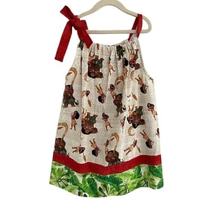 Disney Princess Moana Halter Sun Dress Gathered Pillow Case Dress Girls 6.5 - Picture 1 of 9