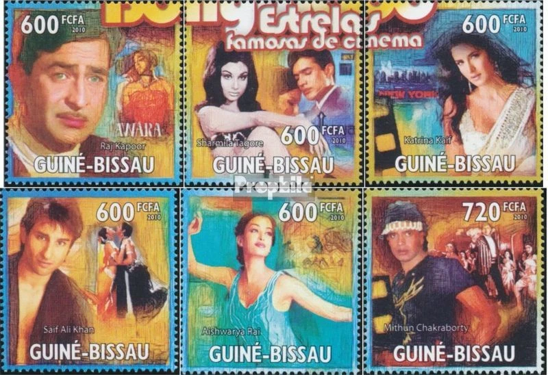 Selos Guiné-Bissau 2010 Mi 5173-5178 (completo. edição) Estado perfeito, sem marca de charneira 2010 Indian Fi - Imagem 1 de 1