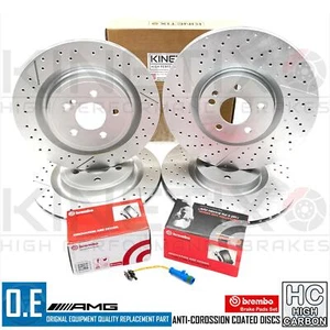PER MERCEDES BENZ A45 AMG DISCHI FRENO ANTERIORI POSTERIORI BREMBO PASTIGLIE SENSORE 350mm 330mm - Foto 1 di 12