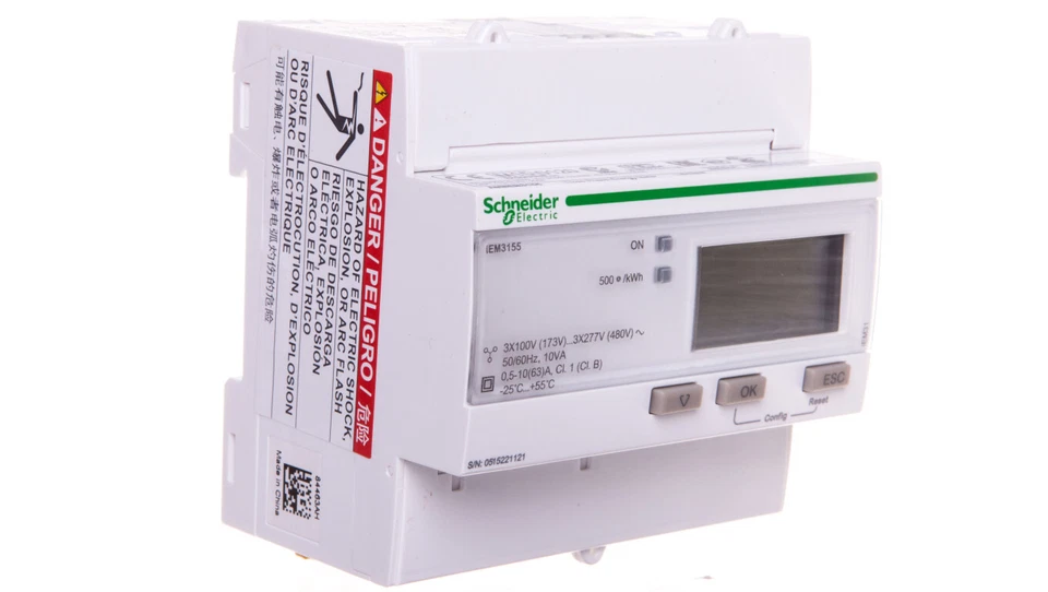 Electricity meter 1/3-phase 63A 100-277 / 173-480V class 1 / B Modbus MID /T2UK - Image 1 of 1