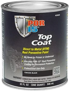 POR 15 45904 TOP COAT CHASSIS BLACK - QT. - Picture 1 of 1