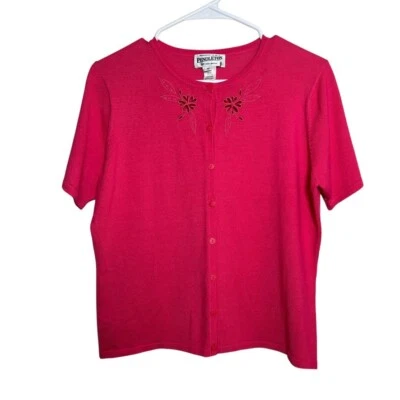 Suéter Pendleton Para Mujer Mediano Floral Cárdigan Mezcla Seda Rosa Pullover Tejido Foto 1 de 4