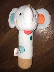 DM Pusblu Greifling Stab Elefant Blau Braun Türkis Rot Plüschtier Rüssel Ohren - Picture 1 of 4
