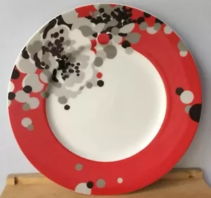 Im Angebot! Mikasa Floral Konfetti Salatteller neu definiert rot schwarz grau top - Bild 1 von 8