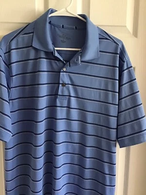 Camisa Polo Golden Bear Performance S/S Rayas Azules Para Hombre Talla L Foto 1 de 4