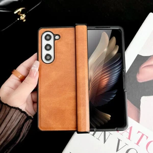 Leather Case Cover Soft Anti Scratch For Samsung Galaxy Z Flip 5 4 Fold 5 4 - Picture 1 of 12