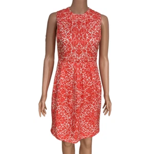 Tory Burch silk blend floral coral white sheath dress size 2 - Picture 1 of 8