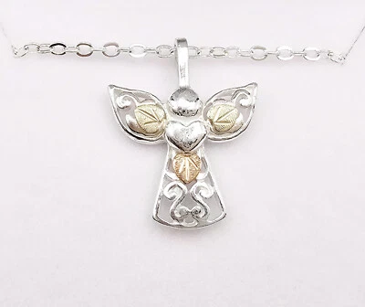 Colgante Ángel Black Hills Oro Plata Esterlina con Corazón ENVÍO RÁPIDO Foto 1 de 3